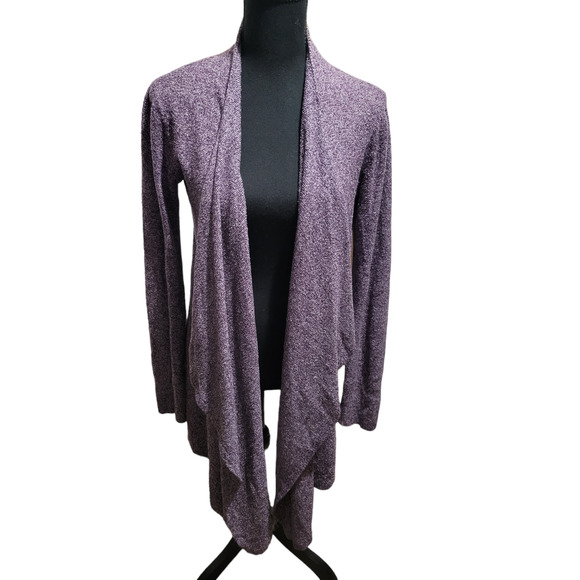 BAREFOOT DREAMS Bamboo CozyChic Lite Purple Calypso Wrap Cardigan, Size S/M - Picture 2 of 8